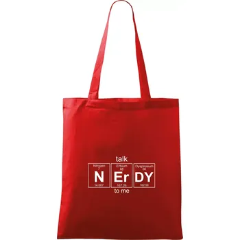 Nákupní taška Talk nerdy - periodická tabulka - Taška bavlněná - 42 x 38 cm ( Červená )