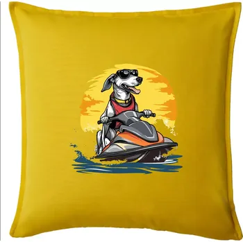 Polštář Chrt na vodním skútru - Polštář 50x50 - 50x50 - Pouze potah ( Žlutá )