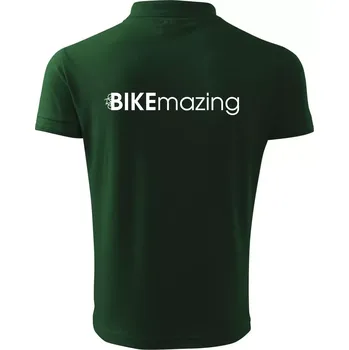 Pánská košile Bike nápisy Bikemazing - Polokošile pánská Pique Polo 203 - 2XL ( Lahvově zelená )