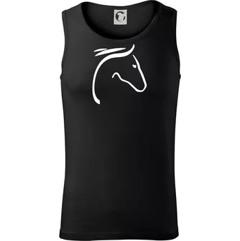 Kůň - hlava silueta - Tílko pánské Core - 2XL ( Černá )