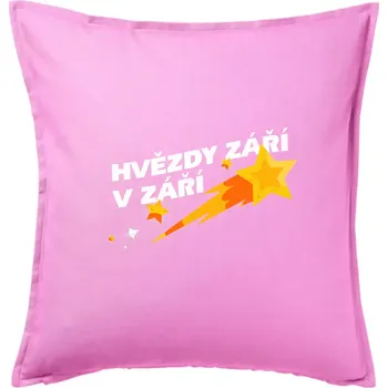 Polštář Hvězdy září v září - Polštář 50x50 - 50x50 - Pouze potah ( Růžová )