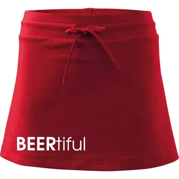 Dámská sukně Pivní nápisy BEERtiful - Sportovní sukně - two in one - XS ( Červená )