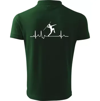 Pánská košile EKG hod oštěpem muž - Polokošile pánská Pique Polo 203 - 5XL ( Lahvově zelená )