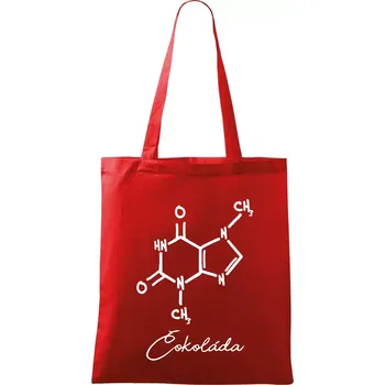 Nákupní taška Čokoláda chemie - Taška bavlněná - 42 x 38 cm ( Červená )