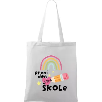 Nákupní taška První den ve škole - Taška bavlněná - 42 x 38 cm ( Bílá )