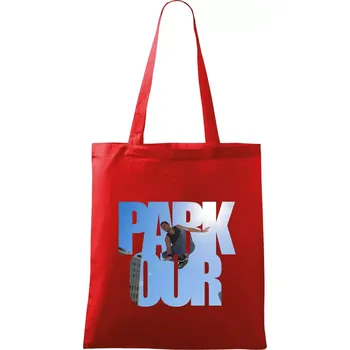 Parkour nápis nebe - Taška bavlněná - 42 x 38 cm ( Červená )