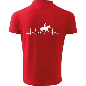 Pánská košile EKG jízda na koni - Polokošile pánská Pique Polo 203 - XL ( Červená )