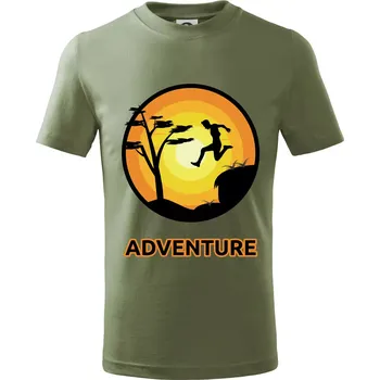 Chlapecké oblečení Parkour adventure - Tričko dětské bavlněné - 146 cm/10 let ( Khaki )