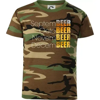 Chlapecké tričko Pivní měsíce - Všechny - Dětské maskáčové triko - 122 cm/6 let ( Hnědý maskáč )