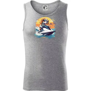 Bígl na vodním skútru - Tílko pánské Core - L ( Tmavě šedý melír )