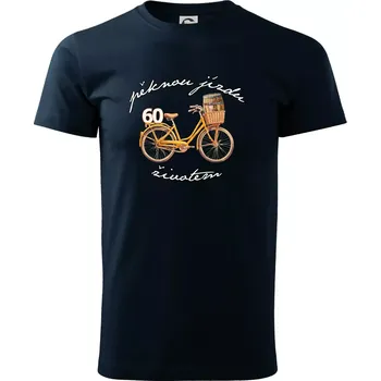 Pánské tričko Mužská jízda životem 60 - Triko extra velké (5-8XL) - 7XL ( Námořní modrá (velmi tmavá - téměř černá) )