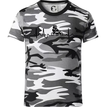 Chlapecké tričko EKG inline bota - Dětské maskáčové triko - 146 cm/10 let ( Šedý maskáč )