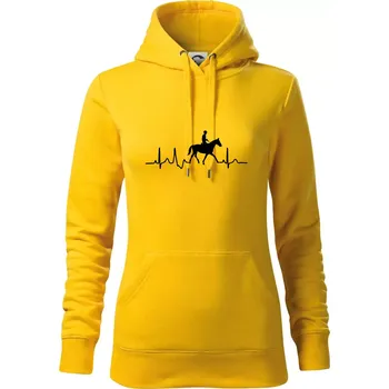 Dámská mikina EKG jízda na koni - Mikina dámská Cape s kapucí - XL ( Žlutá )