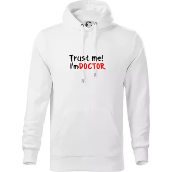 Pánská mikina Trust me I´m a Doctor / Věř mi jsem Doctor - Mikina pánská Cape s kapucí - 2XL ( Bílá )