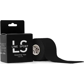 Tejpovací páska Line Sport Tape - kineziologické tejpovací náplasti (5 cm x 5 m) černá