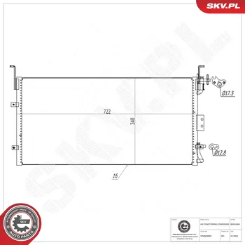 Ventilátor topení a klimatizace Kondenzátor klimatizace ESEN SKV 86SKV604