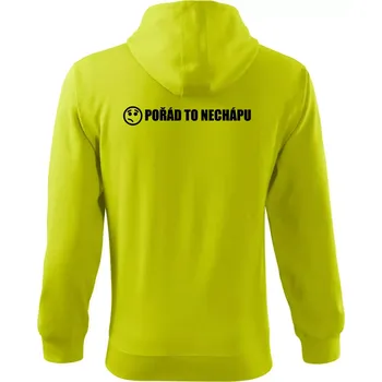 Pánská mikina Nechápu to - pořád to nechápu - Mikina s kapucí na zip trendy zipper - XL ( Limetková )