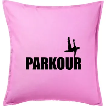 Polštář Parkour - na jedné ruce - Polštář 50x50 - 50x50 - Pouze potah ( Růžová )