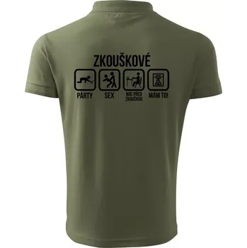 Pánská košile Zkouškové - Polokošile pánská Pique Polo 203 - M ( Khaki )