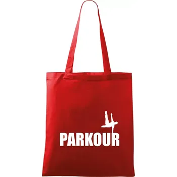 Nákupní taška Parkour - na jedné ruce - Taška bavlněná - 42 x 38 cm ( Červená )