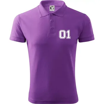 Pánská košile King - Queen - 01 dres (černobílá) - Polokošile pánská Pique Polo 203 - 4XL ( Fialová )
