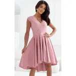Pudrově růžové společenské šaty LEA 300-7 Velikost: 3XL
