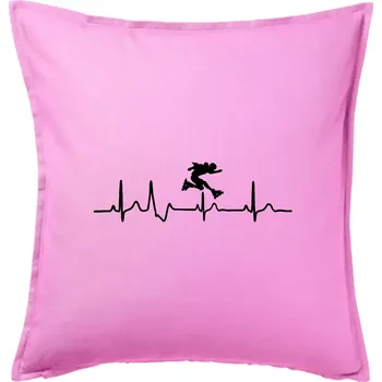 Polštář EKG inline přeskok - Polštář 50x50 - 50x50 - Pouze potah ( Růžová )
