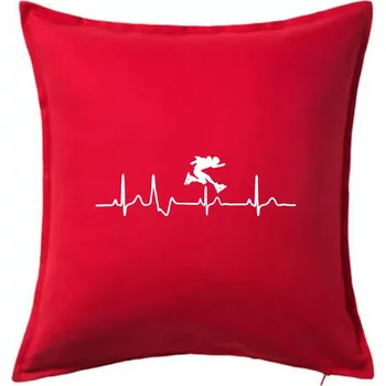 Polštář EKG inline přeskok - Polštář 50x50 - 50x50 - Pouze potah ( Červená )