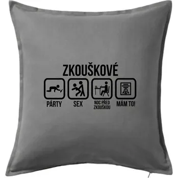 Polštář Zkouškové - Polštář 50x50 - 50x50 - Včetně výplně ( Tmavě šedý melír )