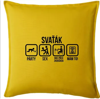 Polštář Svaťák - Polštář 50x50 - 50x50 - Pouze potah ( Žlutá )