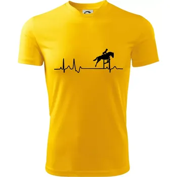 Chlapecké tričko EKG kůň přeskok - Dětské triko sportovní (dresovina) - 122 cm/6 let ( Žlutá )