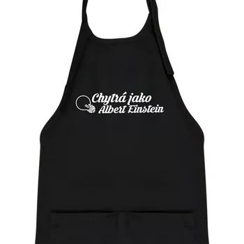 Kuchyňská zástěra Chytrá jako Einstein - Dětská zástěra na vaření - Univerzální velikost ( Černá )