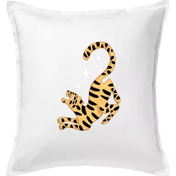 Polštář Tygr s hvězdami (studio-arte.cz) - Polštář 50x50 - 50x50 - Pouze potah ( Bílá )