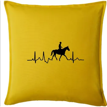 Polštář EKG jízda na koni - Polštář 50x50 - 50x50 - Pouze potah ( Žlutá )