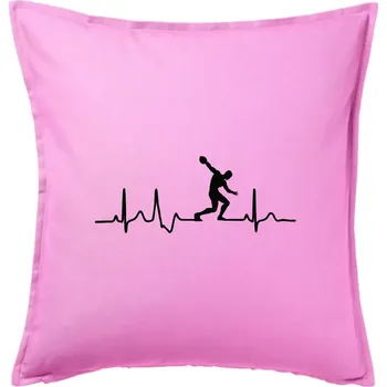 Polštář EKG hod diskem - Polštář 50x50 - 50x50 - Pouze potah ( Růžová )