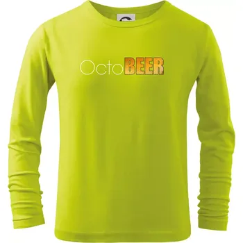 Dětská móda Pivní měsíce - octoBEER - Triko dětské Long Sleeve - 104-110cm / 3-4 roky ( Limetková )
