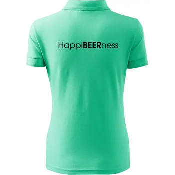 Pivní nápisy HappiBEERness - Polokošile dámská Pique Polo - XS ( Mátová )
