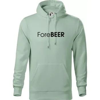 Pánská mikina Pivní nápisy ForeBEER - Mikina pánská Cape s kapucí - 4XL ( Sage )