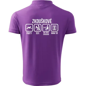 Pánská košile Zkouškové - Polokošile pánská Pique Polo 203 - XL ( Fialová )