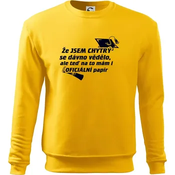 Pánská mikina Že jsem chytrý se dávno vědělo - Mikina Essential pánská - S ( Žlutá )