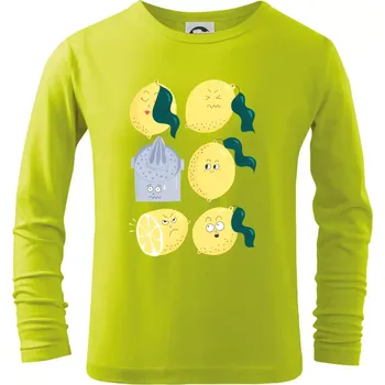 Dětská móda Citroni kreslení (studio-arte.cz) - Triko dětské Long Sleeve - 104-110cm / 3-4 roky ( Limetková )
