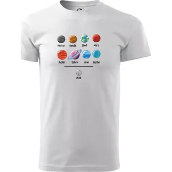Planety vedle sebe plus pluto - Triko extra velké (5-8XL) - 5XL ( Bílá )