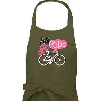 Kuchyňská zástěra Lets go ride - Pánská zástěra na vaření - Univerzální velikost ( Khaki )