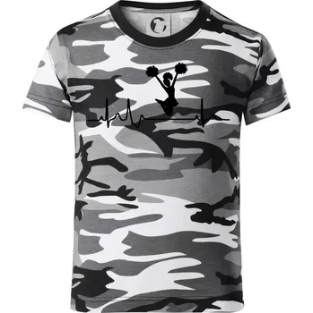 Chlapecké tričko EKG roztleskávačka výskok - Dětské maskáčové triko - 134 cm/8 let ( Šedý maskáč )