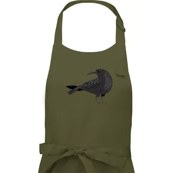 Kuchyňská zástěra Vrána kreslená (studio-arte.cz) - Pánská zástěra na vaření - Univerzální velikost ( Khaki )