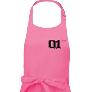 Kuchyňská zástěra King - Queen - 01 dres (černobílá) - Pánská zástěra na vaření - Univerzální velikost ( Růžová )