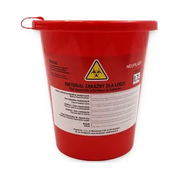 Odpadkový koš Neuplast 0,7L nádoba na jehly a zdravotnický odpad
