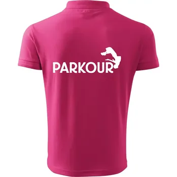 Pánská košile Parkour - salto - Polokošile pánská Pique Polo 203 - 5XL ( Purpurová )
