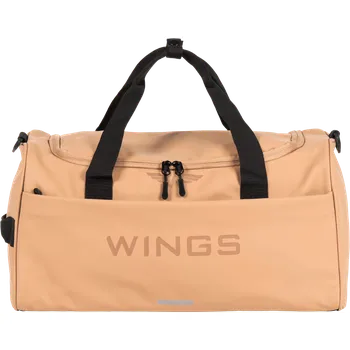 Sportovní taška Meruňková cestovní koženková taška WINGS STORK 1818 STORK, Torba podręczna Wings, CAPPUCINO Velikost: ONE SIZE