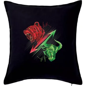 Polštář Bearish and bullish velký - Polštář 50x50 - 50x50 - Pouze potah ( Černá )